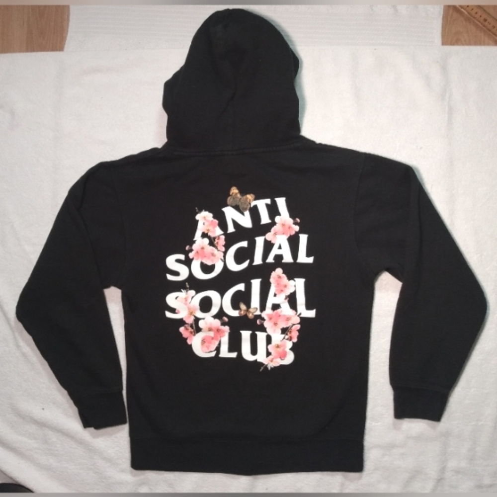 ASSC Anti Social Social Club Rare Butterfly Blossom KKoch Black Hoodie - Men's S